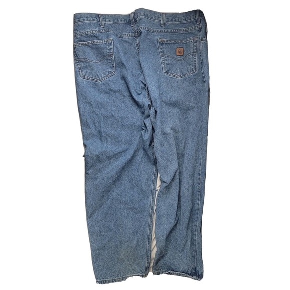 Carhartt Men's Relaxed Fit Blue Jeans B17-STW Blue Denim Medium Wash Size 48x30 - Picture 4 of 10
